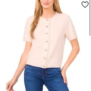 CeCe Light Beige Knit Cardigan